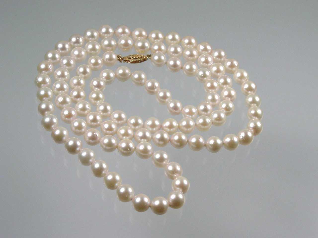 Opera Length 7mm Cultured Pearl Necklace 14K Clasp