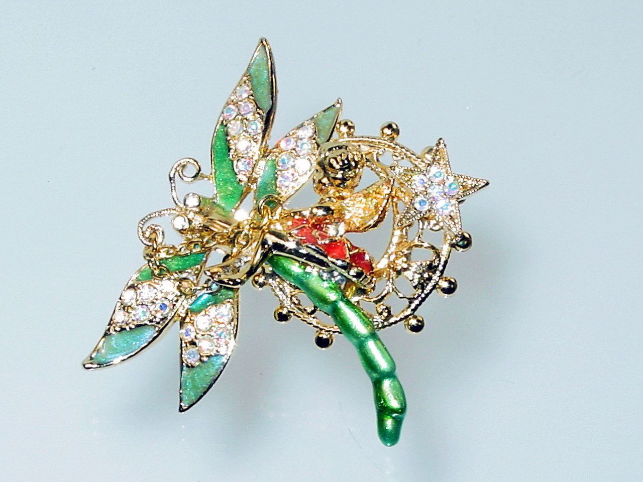 Kirks Folly Crescent Moon Fairy Brooch
