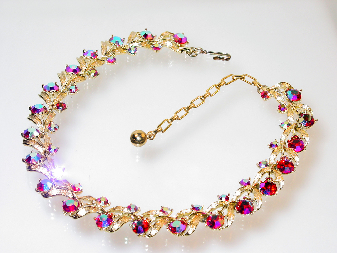 Kramer Red AB Rhinestone Necklace