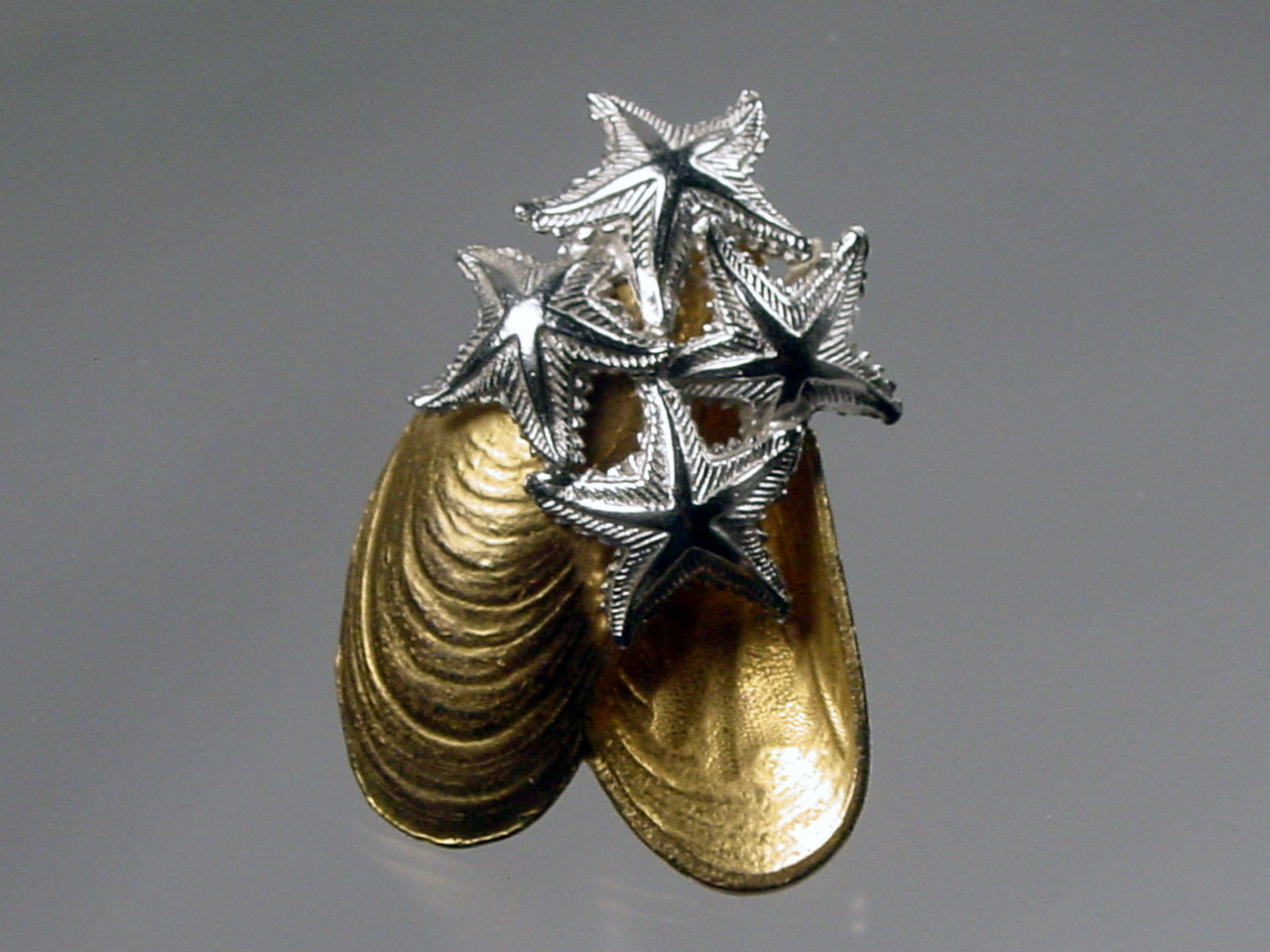 DeNicola Shells with Starfish Brooch