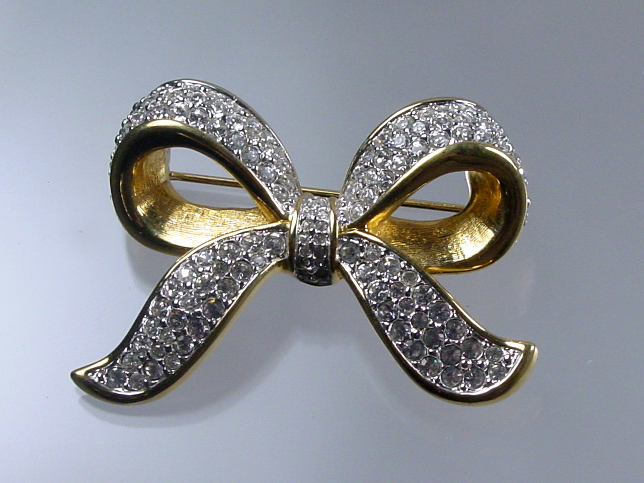 Swarovski Crystal Pave Bow Brooch