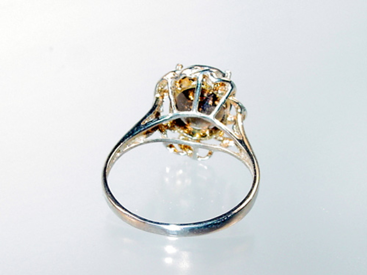 back of ring with smokey quartz