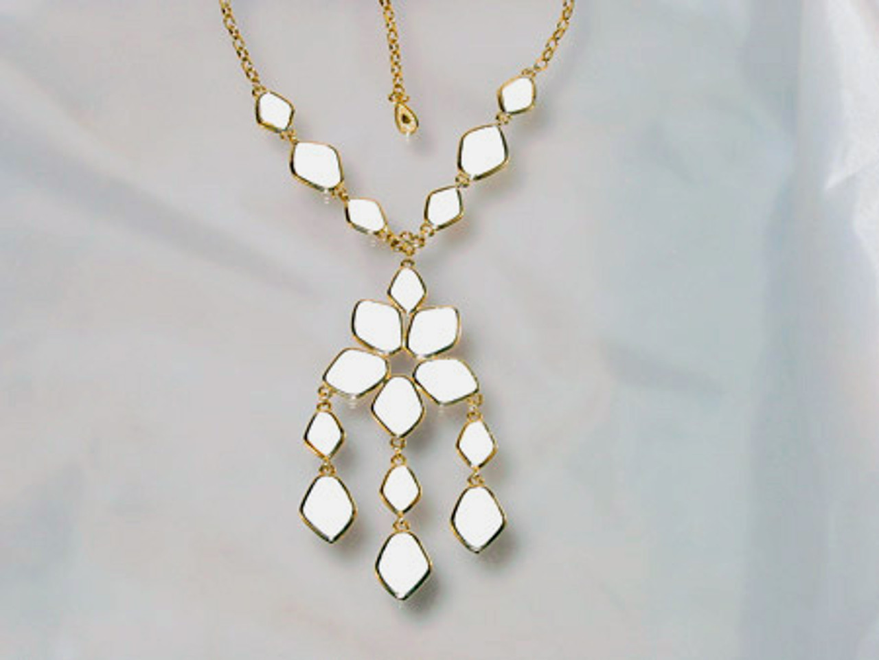 White milk glass necklace