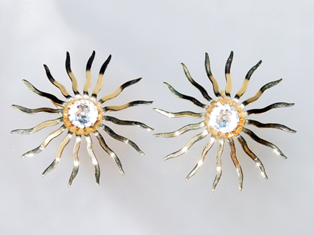 Sarah Coventry large sun clip earrings