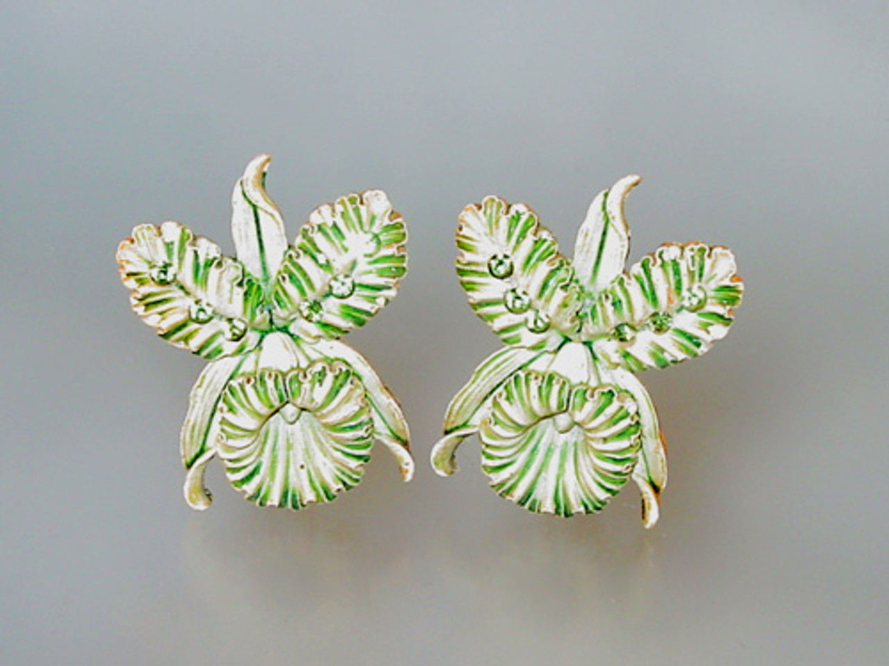 1950's Large celluloid flower earrings