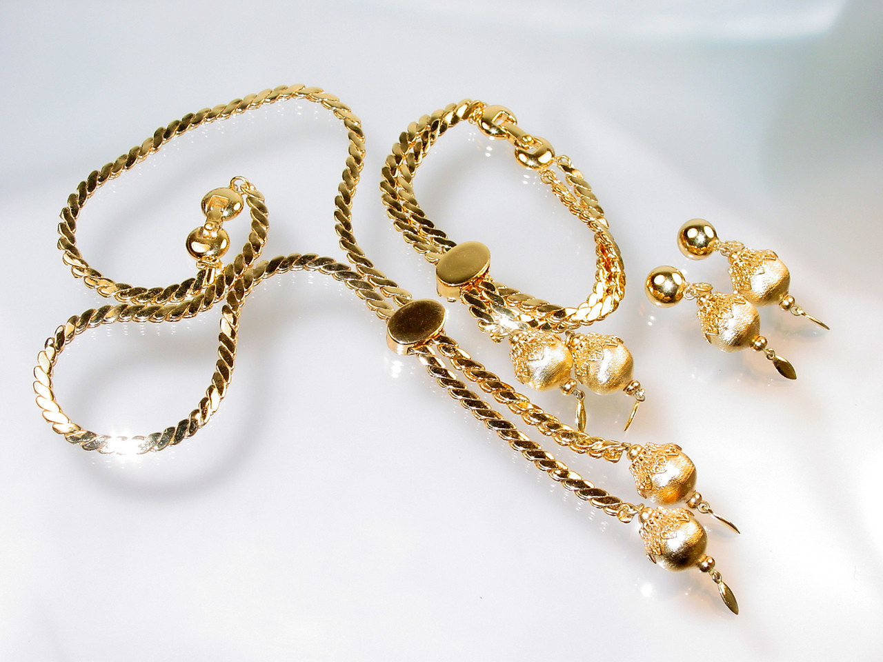 Monet Slide Necklace Bracelet Earrings Set