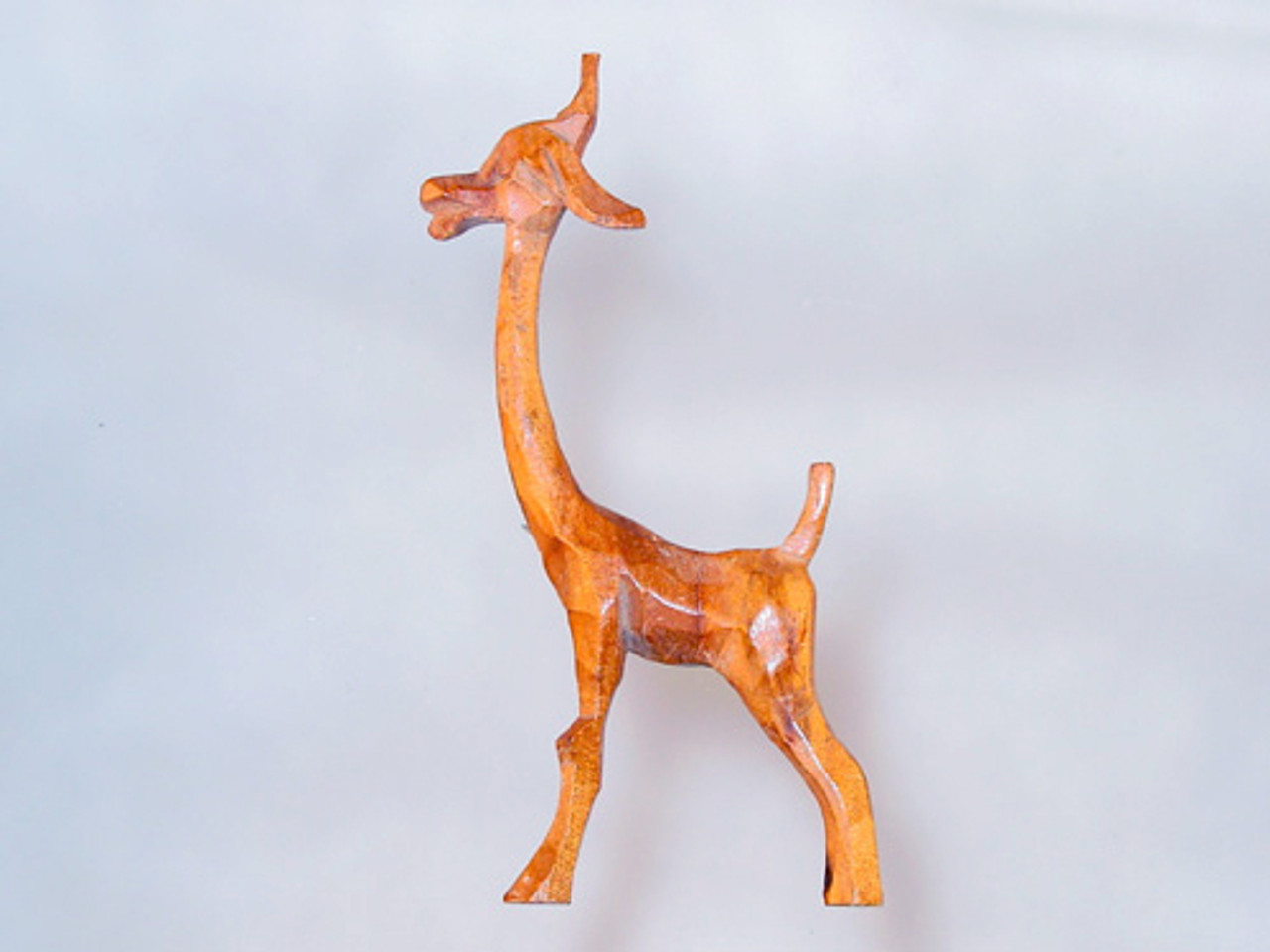 Hand carved wood giraffe pin