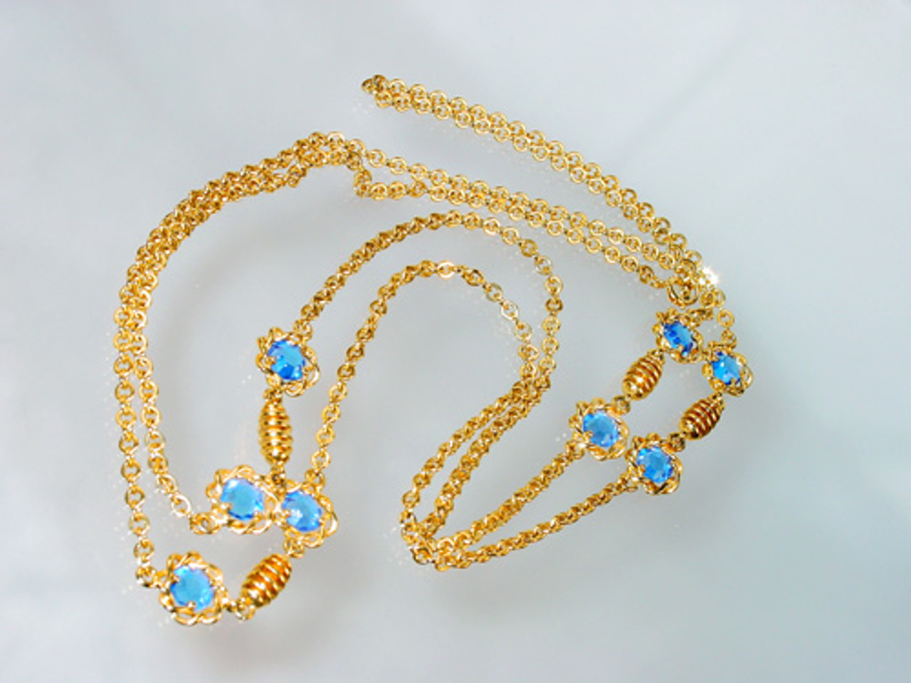 Long golden vintage necklace