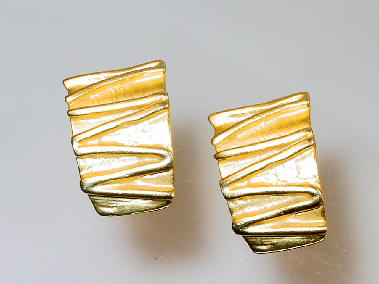 Norma Jean Earrings, Vintage 80s Gold Metal Hoops