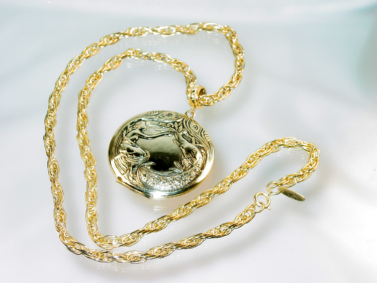 Whiting and Davis Locket Necklace