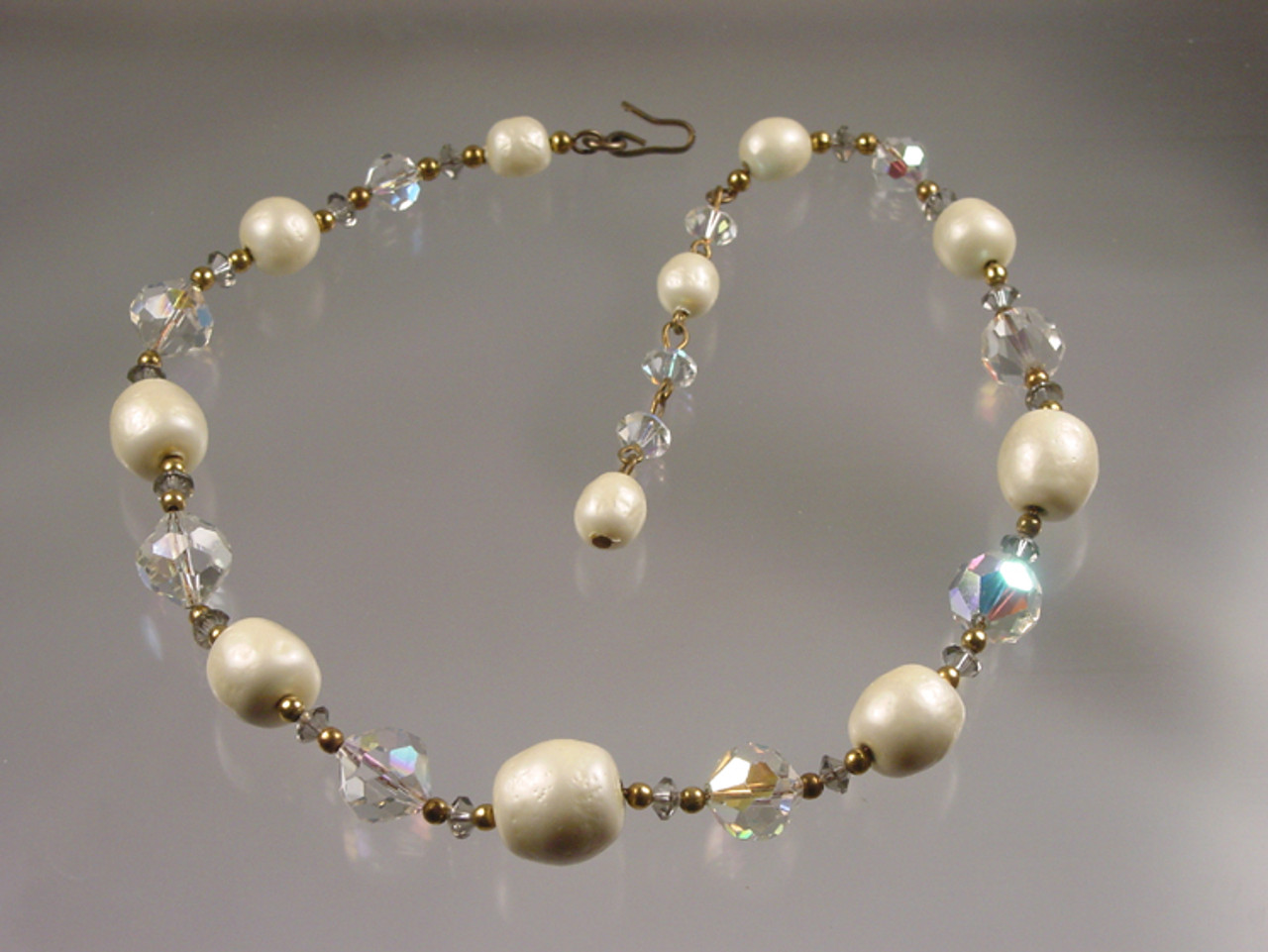 Crystal Pearl Dainty Chain Necklace