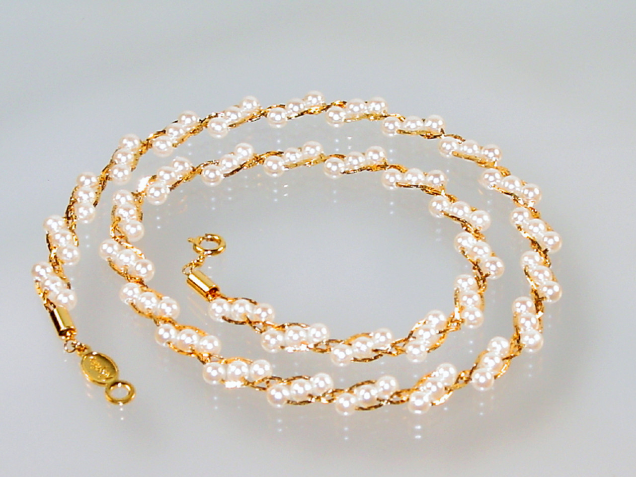NAPIER Pearl and Gold Chain Necklace and Clip on Hoop Set. - Etsy | Gold  chain necklace, Gold chains, Ancient jewelry