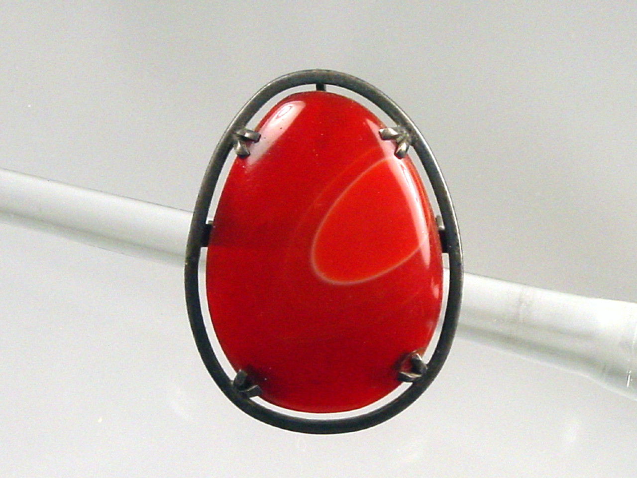 Sterling Blood Agate Brooch / Pendant