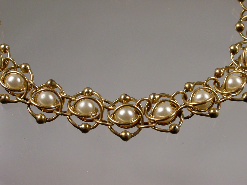 Faux Pearls in Gold Filled Cages