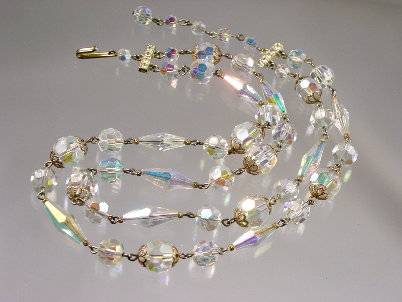 Aurora Borealis Crystal Vintage Necklace French 1950s For Sale at 1stDibs | aurora  borealis necklace vintage, vintage aurora borealis crystal necklace, vintage  aurora borealis necklace
