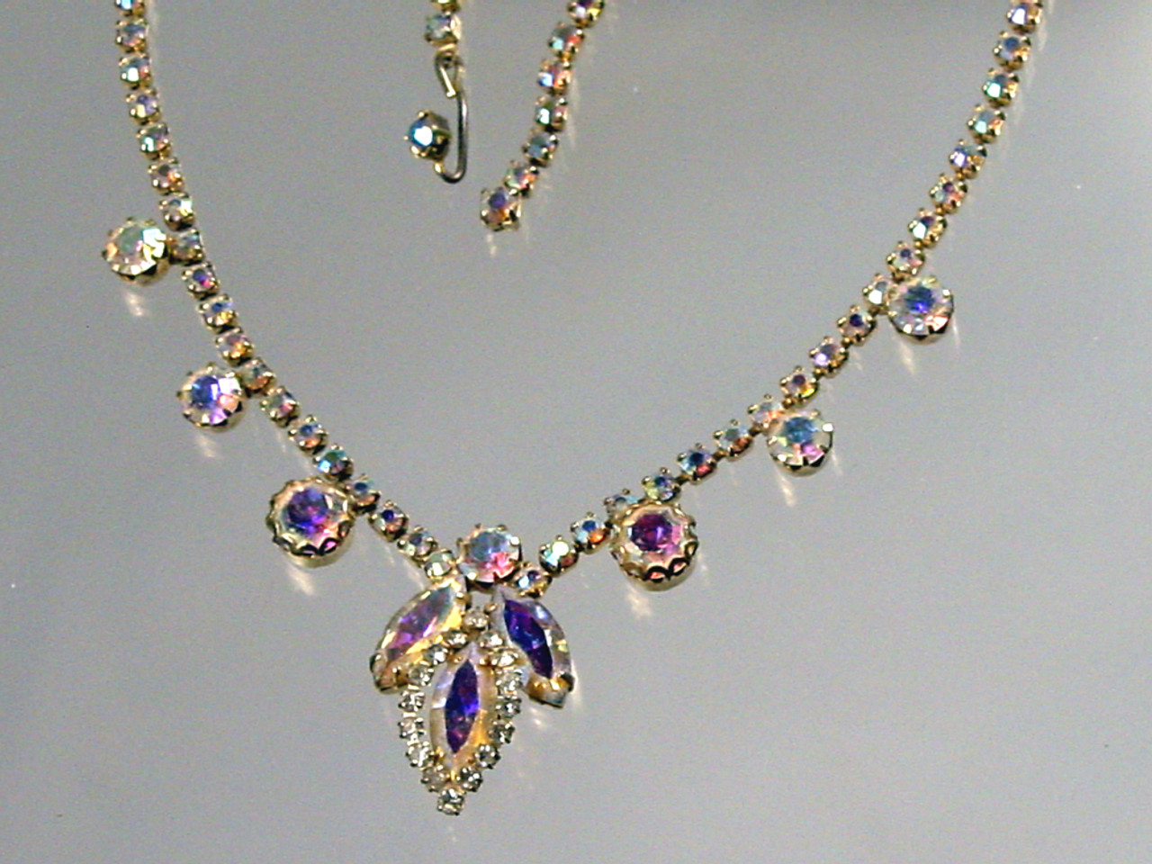 1960 Marquise Crystal Halo Arcs Necklace