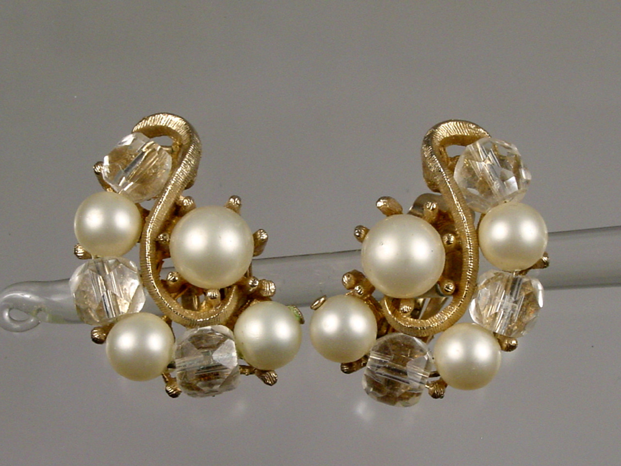 Pearl & Crystal Climber Earrings