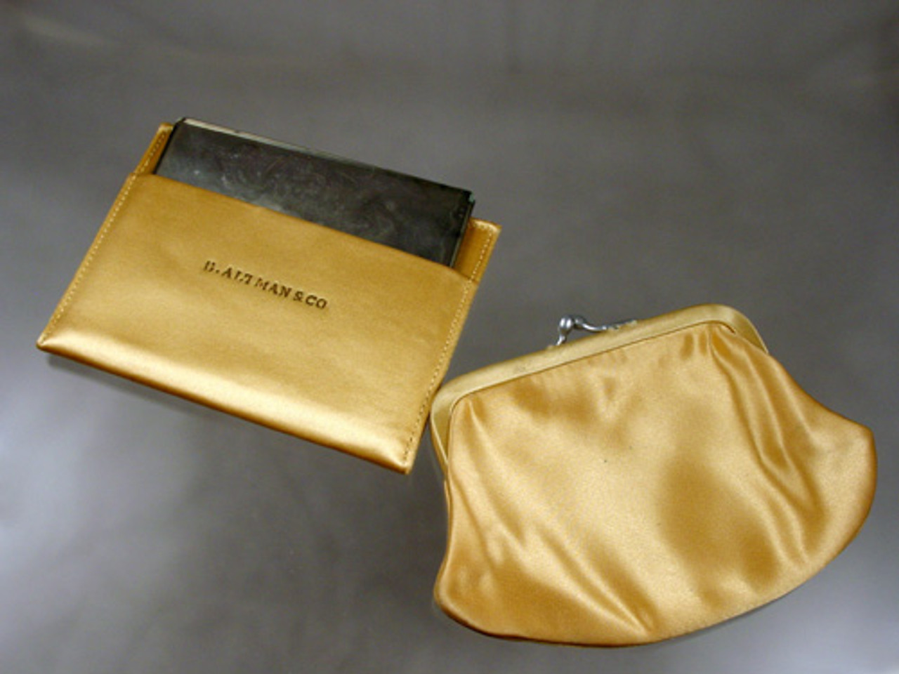 Vintage Black Satin Clutch. Coblentz Evening Bag. Saks Fifth Avenue Pu