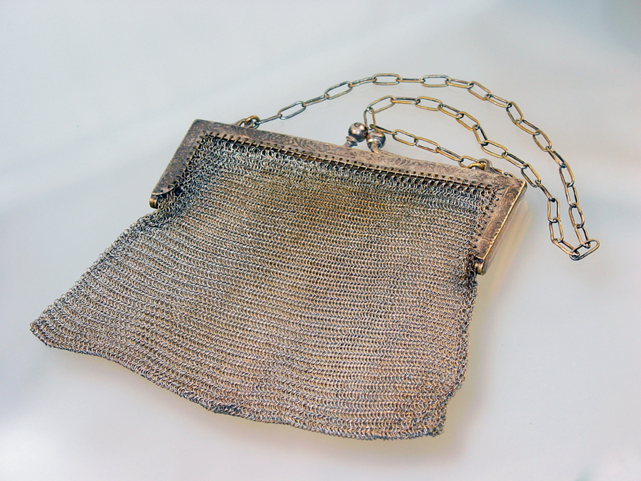 Antique Mesh Silver Purse