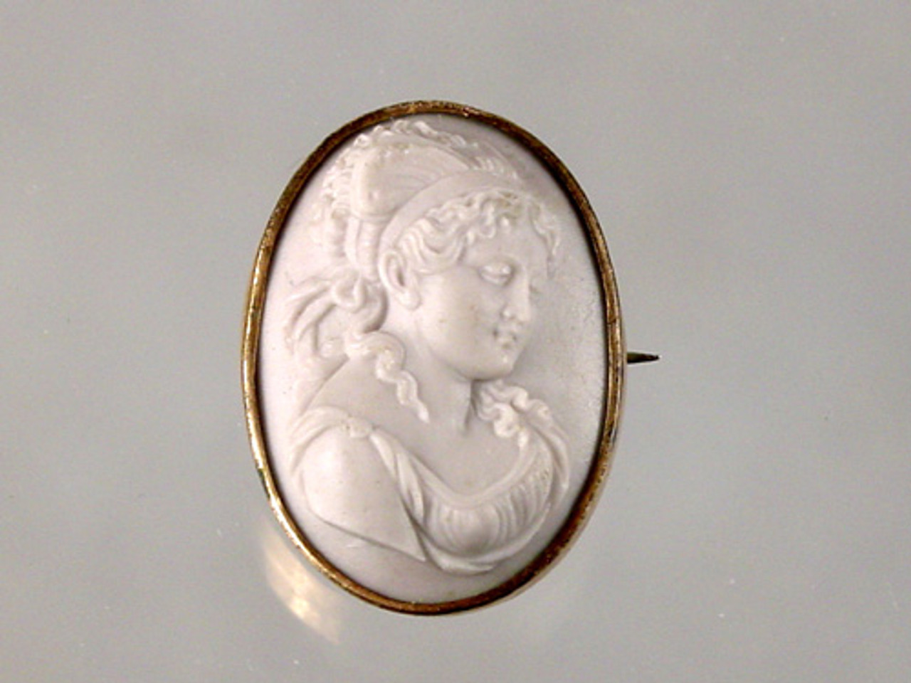 Antique Victorian Carved Lava Cameo