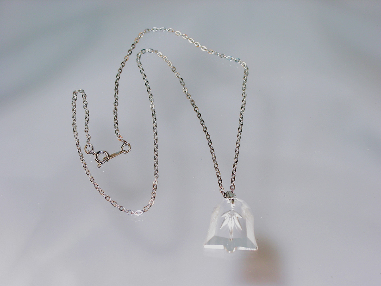 Sterling Silver Cut Crystal Bell Necklace