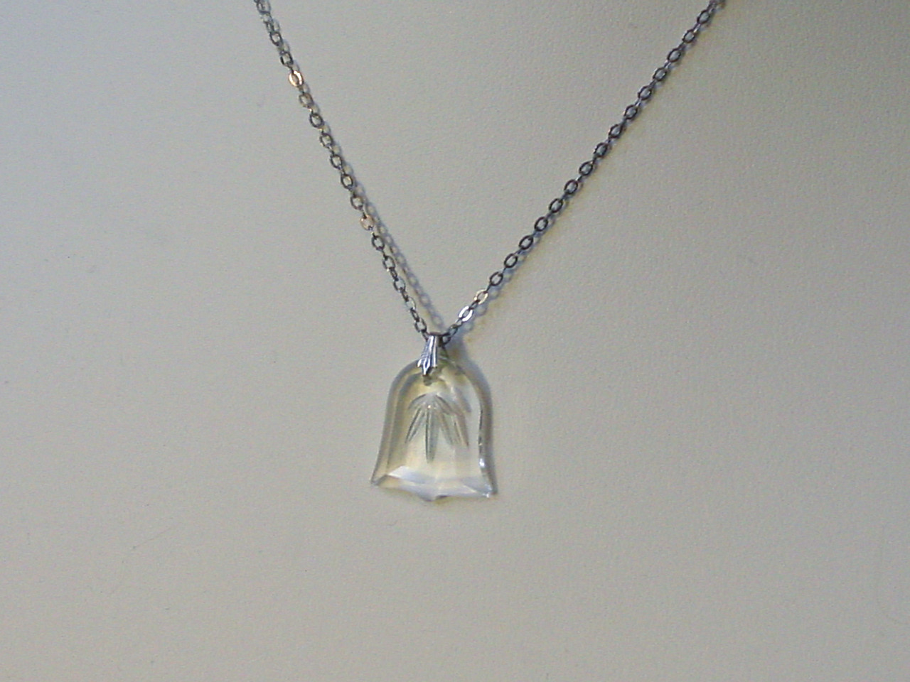 Christmas Gorham Crystal Bell Sterling Necklace