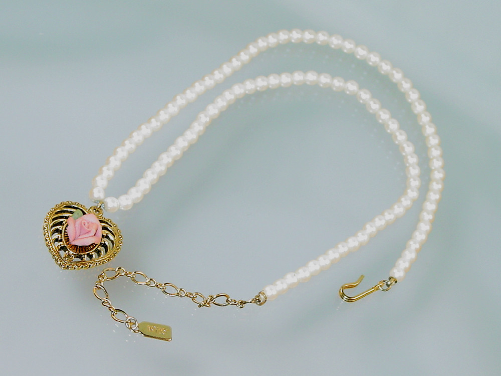 1928 Heart Rose Necklace from the 1980's