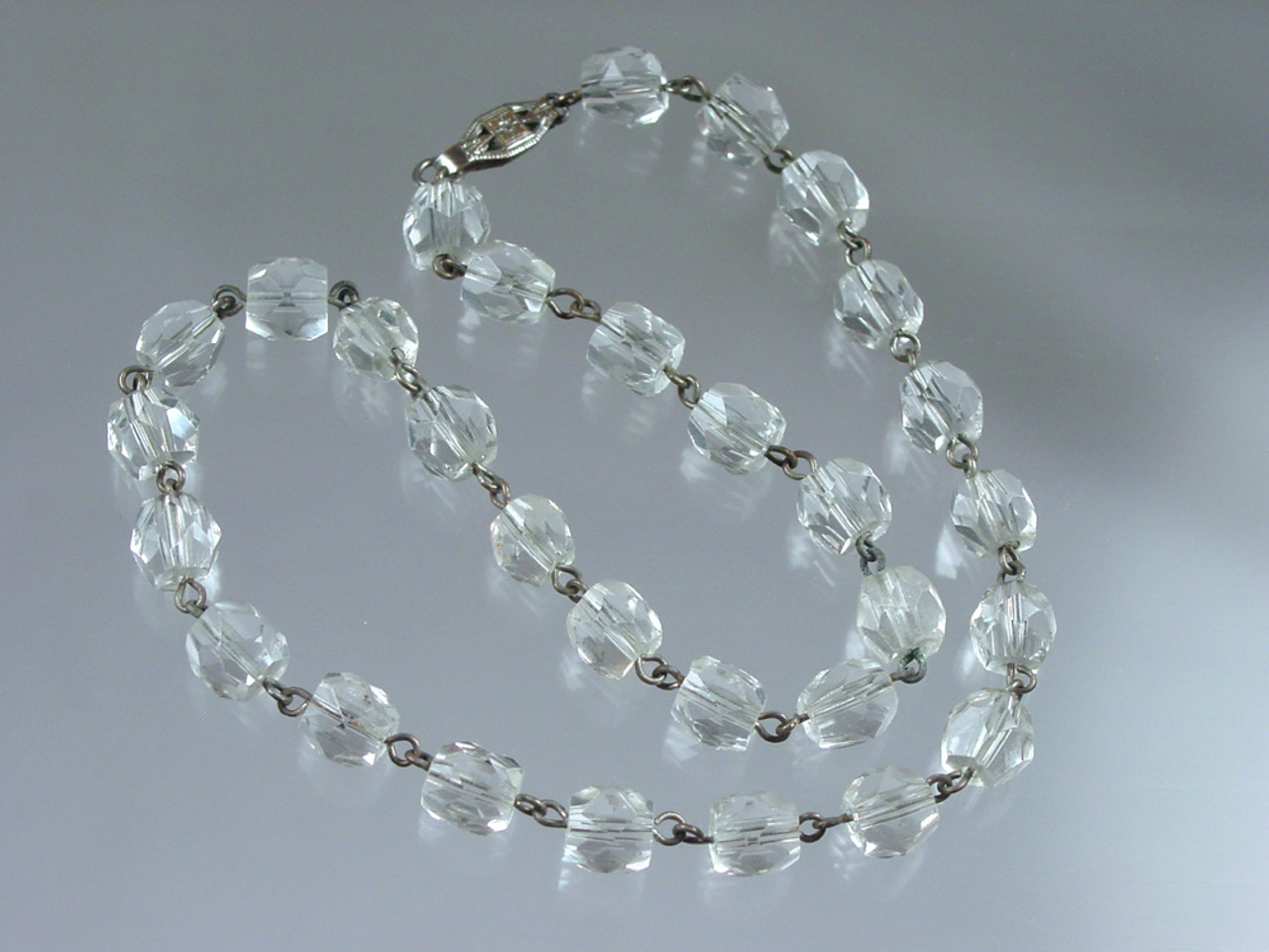 Deco Hand Cut Crystal Choker Necklace