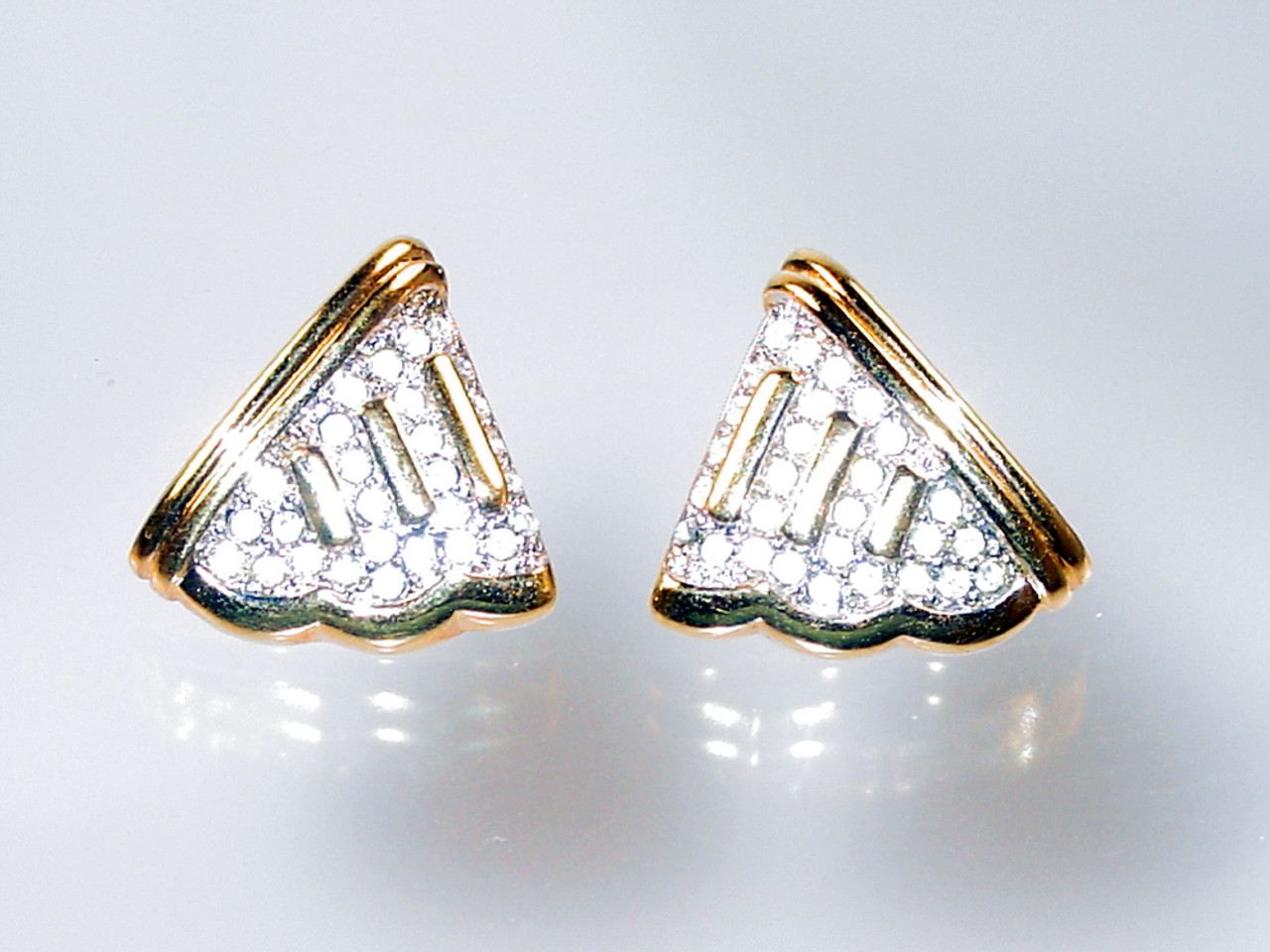 1980s Pave Rhinestone Post Earrings