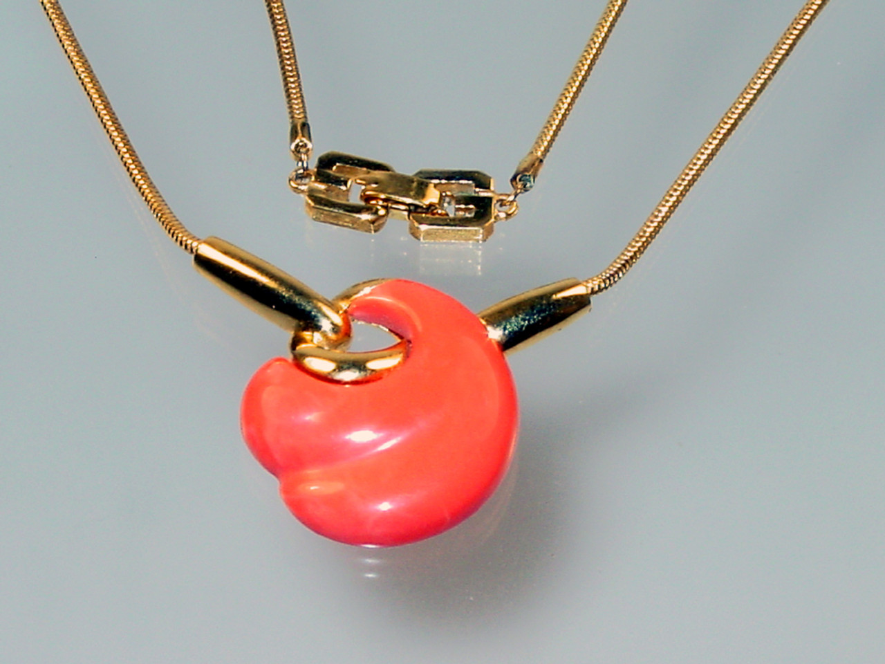 Deep Salmon with Gold Plating Pendant