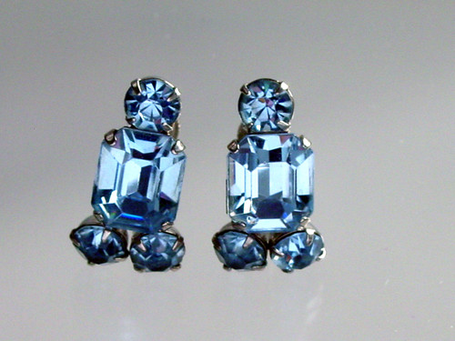 1950's Coro Light Blue Earrings 1950's Coro Light Blue Earrings