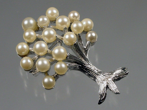 Trifari Pearl Tree Brooch