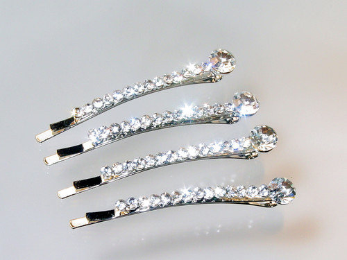 Sparkling Wide Flat Bobby Pin Hair Jewelry