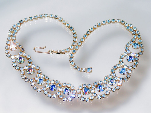 Shades of Blue Rhinestone Interlocking Circles