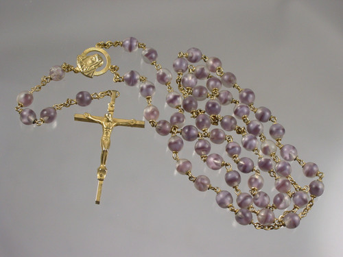 Vintage Roma Italian Frosted Givre Glass Rosary Vintage Roma Italian Frosted Givre Glass Rosary