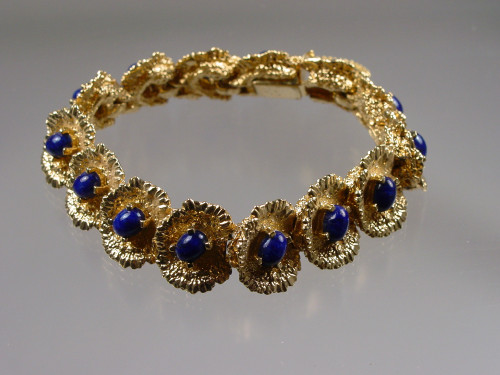 Vintage Panetta Glass Lapis Bracelet Vintage Panetta Glass Lapis Bracelet