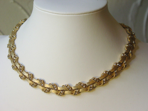 Crown Trifari Rhinestone Necklace