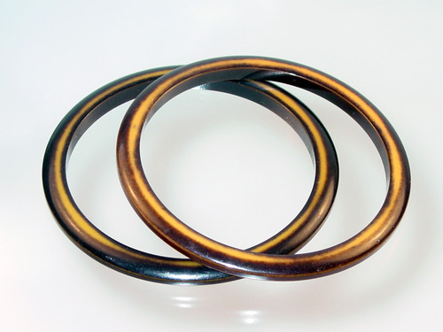 Overdyed Bakelite Bangles Pair Overdyed Bakelite Bangles Pair