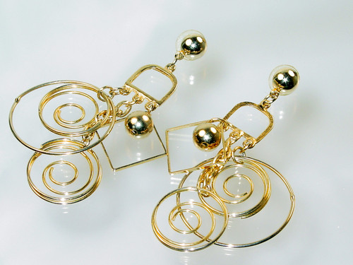 Multi Hoop Spiral Post Dangle Earrings Multi Hoop Spiral Post Dangle Earrings