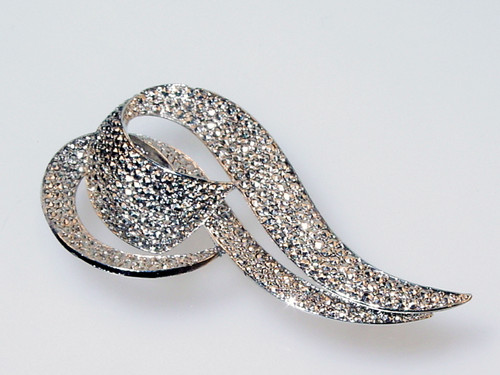 Mid Century Faux Marcasite Brooch