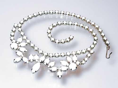 Marquise Milk Glass Necklace