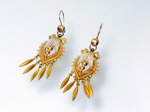 Antique 1890's Victorian Dangle Earrings Antique 1890's Victorian Dangle Earrings