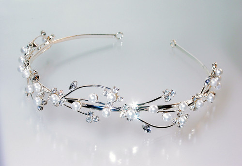Pearl Rhinestone Tiara Headband