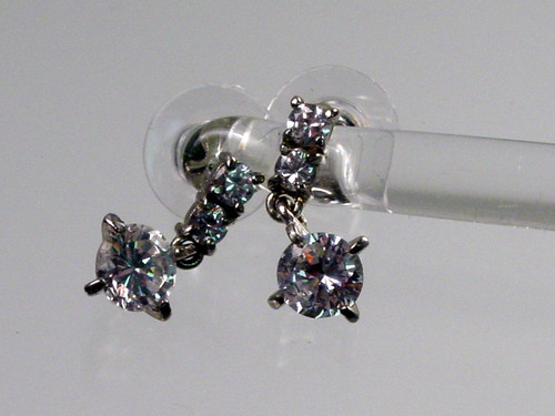 Vintage Petite Dangle CZ Post Earrings