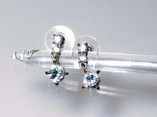 Petite Dangle CZ Post Earrings