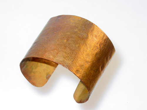 Wide Textured Copper Cuff Bracelet