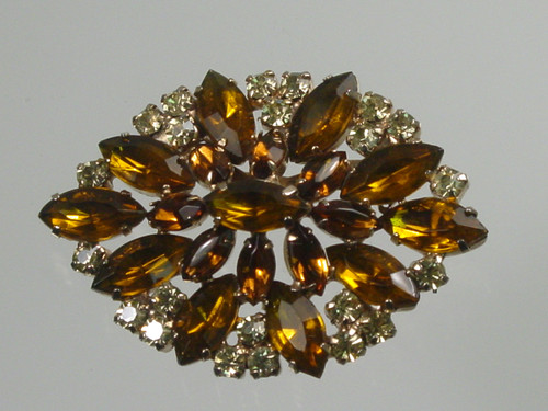 Root Beer Marquise Brooch