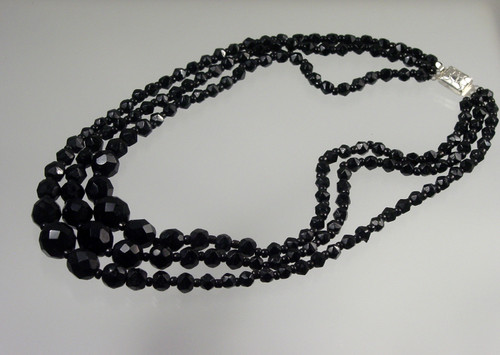 Triple Strand Black Choker