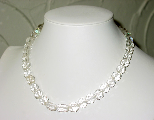 Antique Rock Crystal Clear Quartz Necklace