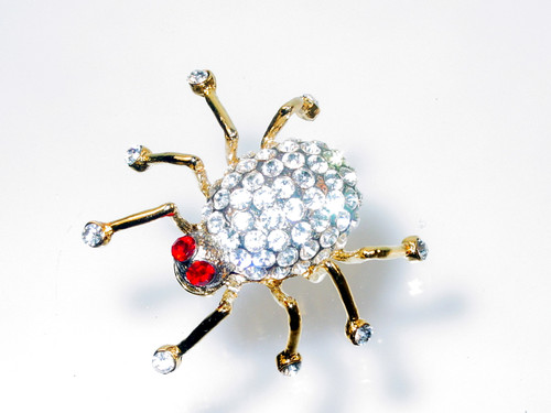 Vintage Rhinestone Spider Pin